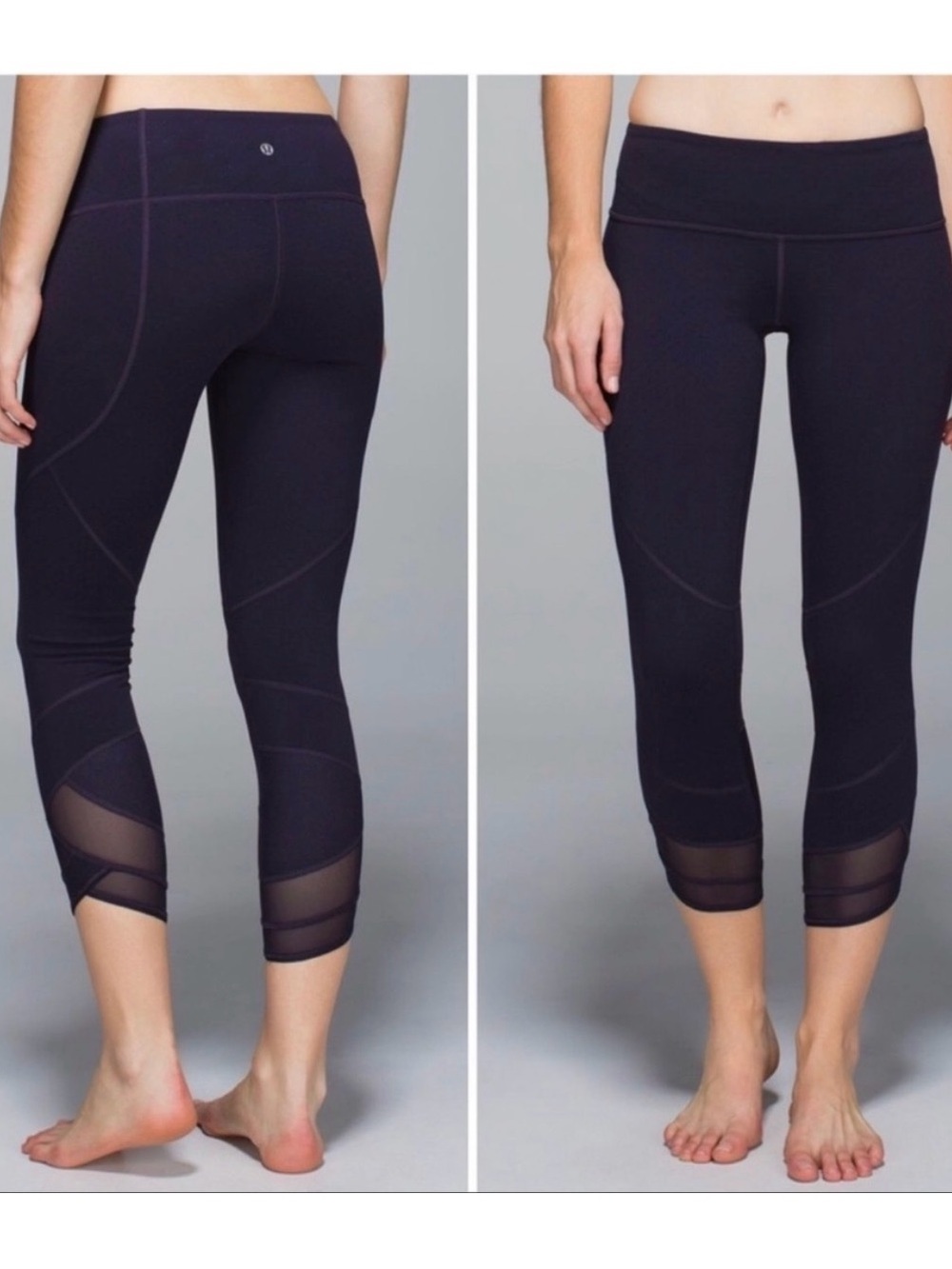 lululemon athletica Women’s Emerge Renewed Crop Shine Dot Navy Purple 23” Size 8